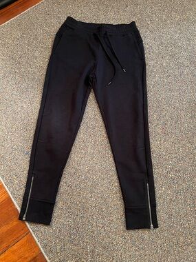 CRZ YOGA Black Drawstring Zip-Hem Joggers